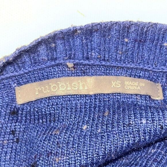 Rubbish Royal Blue Angora Rabbit Lightweight Long Sleeve Sweater Extra Small XS - Picture 12 of 12